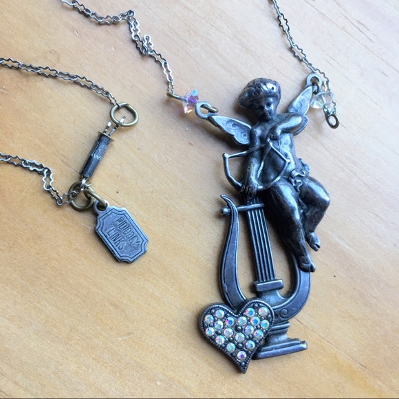 Vintage Pididdly Links Cupid Art Nouveau necklace - Picture 7 of 13